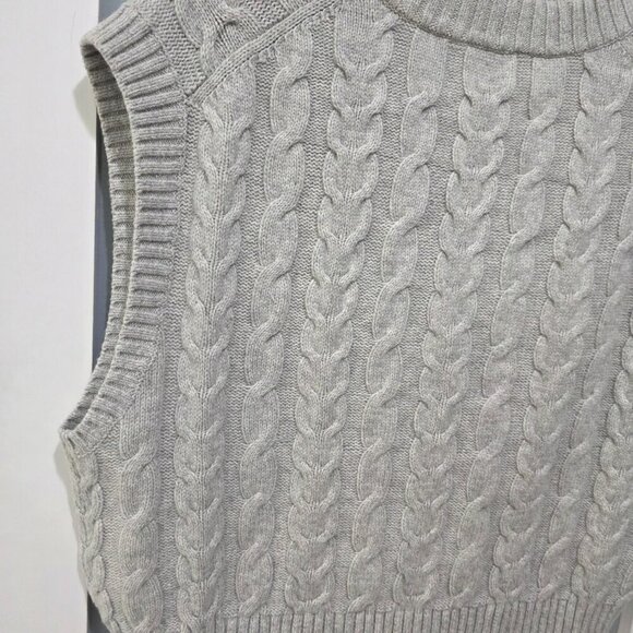 Sunday Best Grey Cable Knit Sweater Vest Women’s Large - Picture 10 of 11